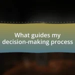 What guides my decision-making process
